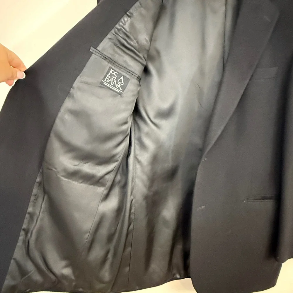 Jos A Bank 100% Cashmere Black Gordon Blazer Sport Coat Jacket Two Button 43L